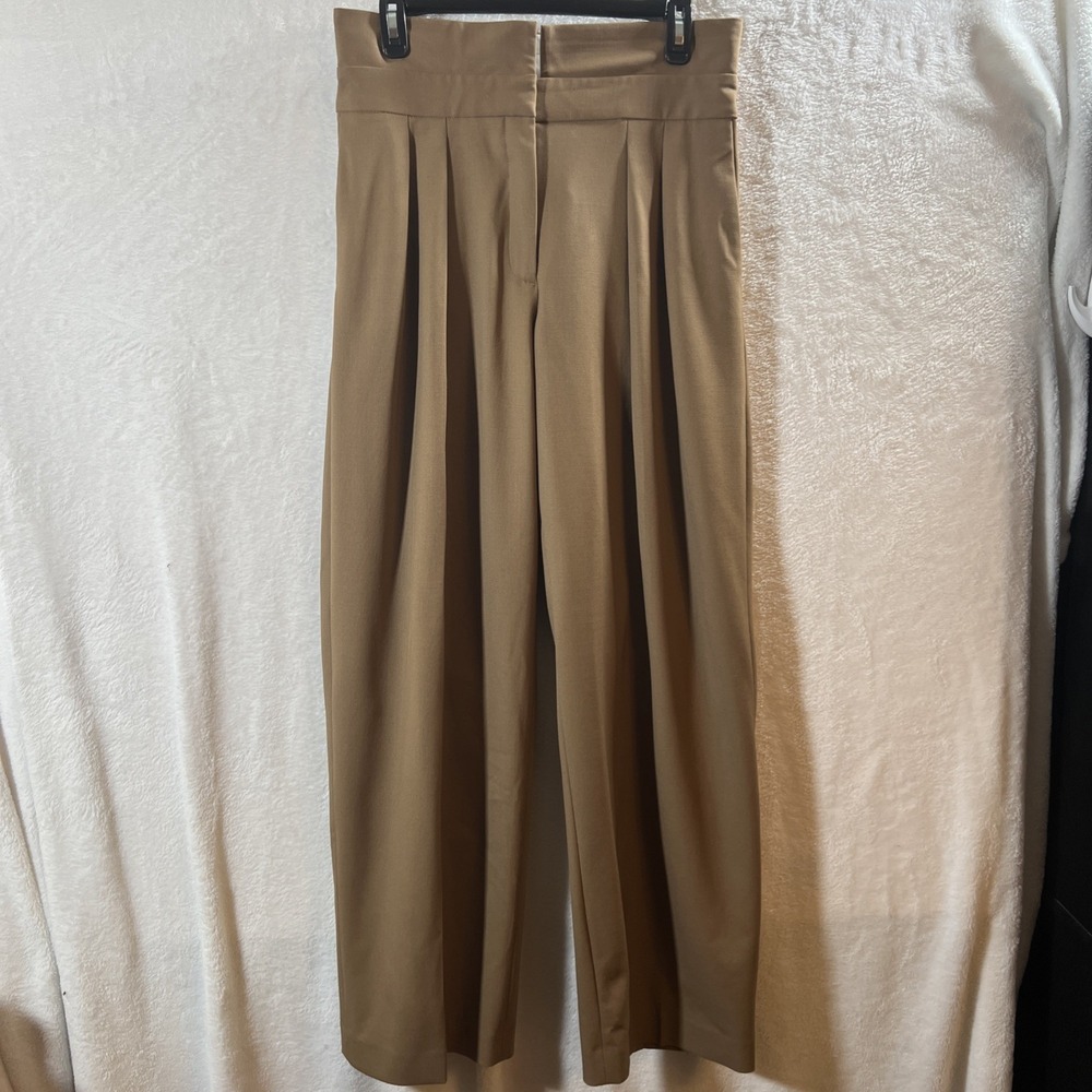 Babaton Pants 6 Womens Agency Wool High Waisted Trouser Bureau Fold Over Waist